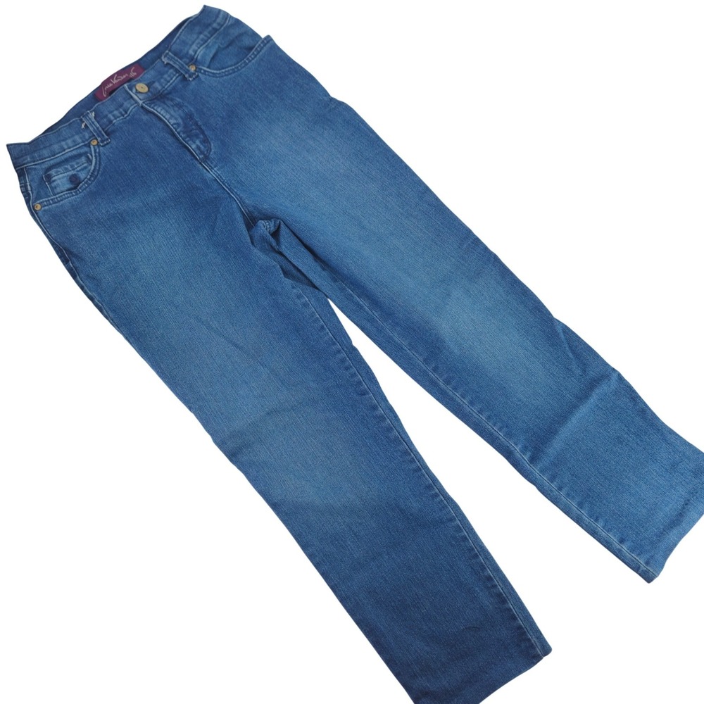 Gloria Vanderbilt Amanda Straight Leg Blue Jeans Hemmed Womens Size 8 ~28"x25.5"